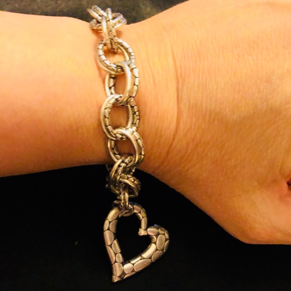Brighton silver bracelet with heart charm like new